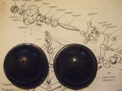 FRONT HUB GREASE CAPS x2 (Triumph 2000 & 2.5) (1963- 77)